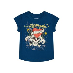 LKS Skull Rhinestone Cap Sleeve Tee