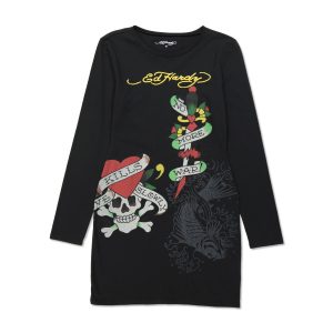 LKS Skull Baby Tee Long Sleeve Dress